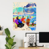 19世紀ヨットレースプリント ポスター (ホームオフィス)