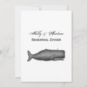 19世紀ヴィンテージクジラの絵 招待状 (正面)