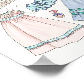 19世紀ヴィンテージルックベビー紙ドールプリント ポスター (角)