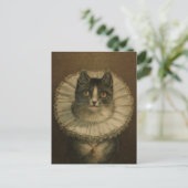19世紀ヴィンテージ絵画猫 ポストカード (スタンド正面)