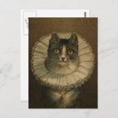 19世紀ヴィンテージ絵画猫 ポストカード (正面/裏面)