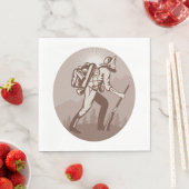 19世紀ヴィンテージ ゴールドプロスペクター 鉱山労働者 ハイキング スタンダードランチョンナプキン (インサイチュ)