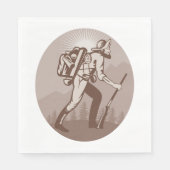 19世紀ヴィンテージ ゴールドプロスペクター 鉱山労働者 ハイキング スタンダードランチョンナプキン (正面)