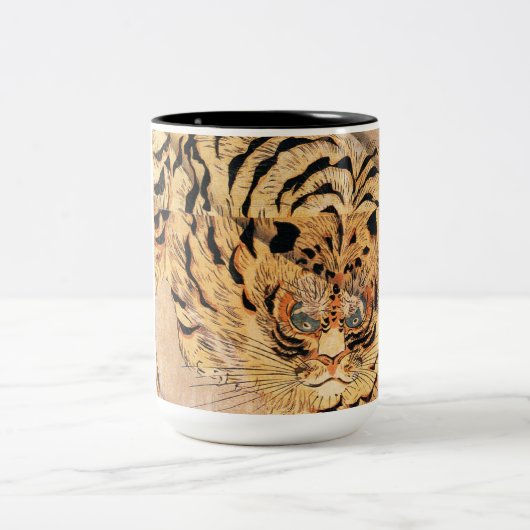 19世紀絵画虎の歌手国芳 ツートーンマグカップ (中央)