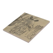 19世紀頃日本のな皇后 タイル (側面)