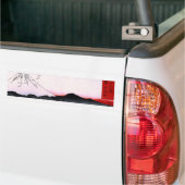 19世紀頃日本の富士山そして鳥 バンパーステッカー (トラック上)