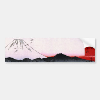 19世紀頃日本の富士山そして鳥 バンパーステッカー