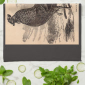 19世紀Gallus Sonneratiiルースタープリント キッチンタオル (折り畳み)