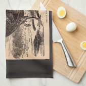 19世紀Gallus Sonneratiiルースタープリント キッチンタオル (四つ折り)