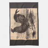 19世紀Gallus Sonneratiiルースタープリント キッチンタオル (縦)