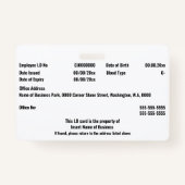 19人の従業員のワクチン接種IDをコビッド| DIY写真情報 バッジ (裏面)