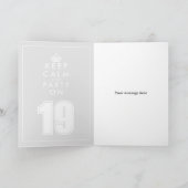 19保番目の誕生日カーおもしろいドの落ち着きとパーティー カード (内部)