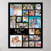 19写真モダンコラージュパーソナライズされた ポスター (正面)