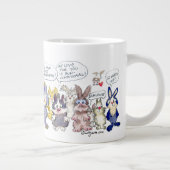 19匹の漫画の感謝のバニーウサギのジャンボマグ ジャンボコーヒーマグカップ (右)