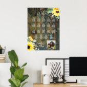 19台の木製素朴ひまわりフォトシーティング ポスター (ホームオフィス)
