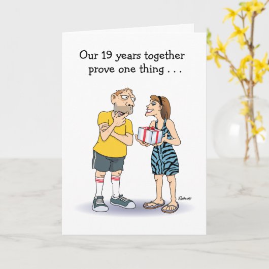 19周年おもしろい カード (黄色い花)