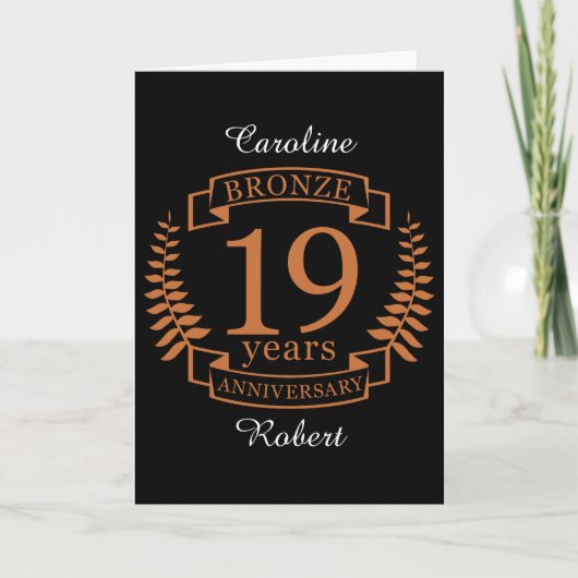 19周年ブロンズ伝統結婚記念日 カード (正面)