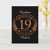 19周年ブロンズ伝統結婚記念日 カード (黄色い花)