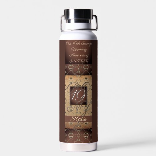 19周年結婚暗銅モノグラム ウォーターボトル (背面)