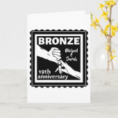 19周年結婚記念日の手をつないだデザイン カード (黄色い花)