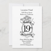 19周年結婚記念日の花 招待状 (裏面)