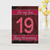 19周年記念のカード バラと葉 カード (黄色い花)