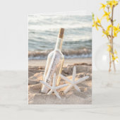 19周年記念カードにボトルのメッセージ カード (黄色い花)