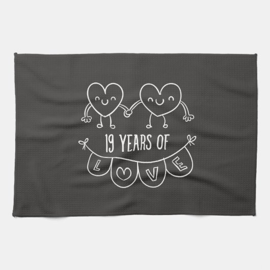 19周年記念ギフトチョークハート キッチンタオル (横)