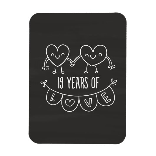 19周年記念ギフトチョークハート マグネット (縦)