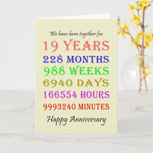 19周年記念マイルストーンカード カード (黄色い花)
