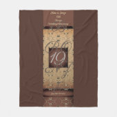 19周年記念結婚ダークブロンズフリースブランケ フリースブランケット (正面)