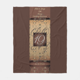 19周年記念結婚ダークブロンズフリースブランケ フリースブランケット