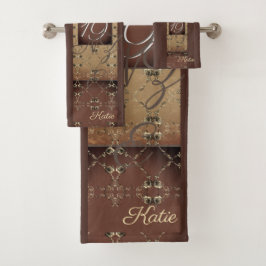 19周年記念結婚ダークブロンズ・モノグラム   バスタオルセット