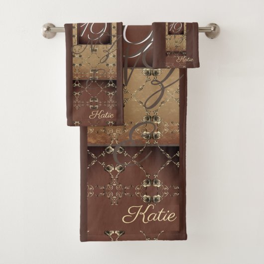 19周年記念結婚ダークブロンズ・モノグラム バスタオルセット (インサイチュ)