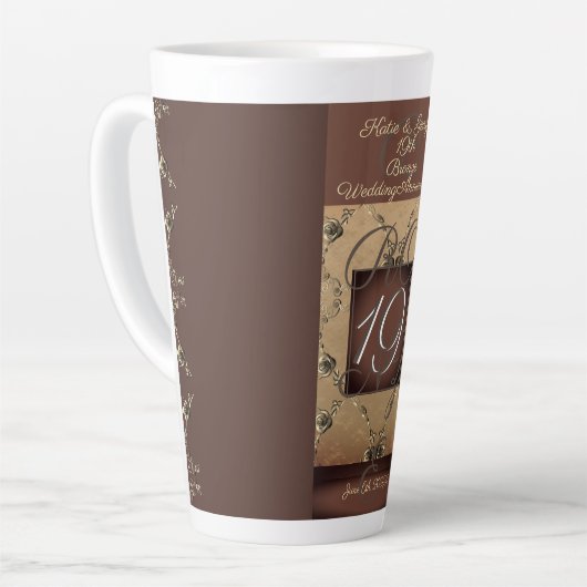19周年記念結婚ブロンズ&バララテマグカップ カフェラテマグ (左アングル)