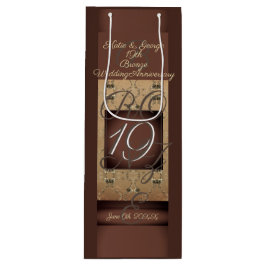 19周年黒結婚銅 ワインギフトバッグ