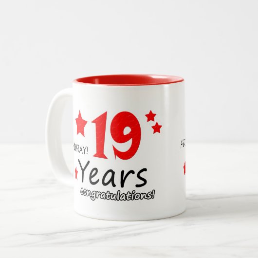 19周年, 19年結婚記念日 ツートーンマグカップ (正面左)