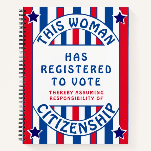 19回修正法女性勝利投票ポスター ノートブック (正面)