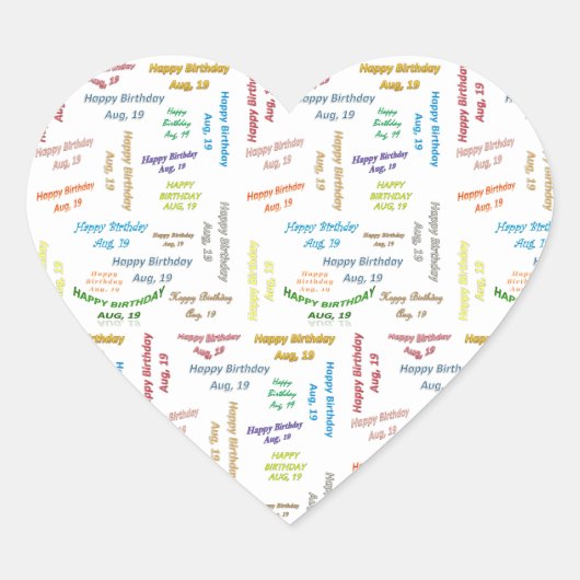 19威厳がある誕生日シール ハートシール (正面)