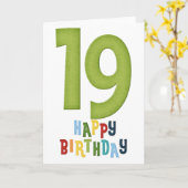 19年目のハッピーバースデーグリーティングカード カード (黄色い花)