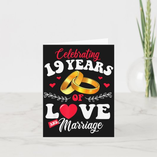19年間の愛を祝う 結婚19周年 カード (正面)