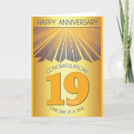 19年間の断酒生活おめでとうございます | ゴールデンレイ12ステップ カード
