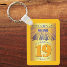 19年間の節酒記念 | ゴールデンレイ12ステップ キーホルダー