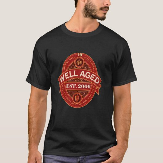 19年間熟成ビール Est 2006 19歳の誕生日ビール Tシャツ (正面)