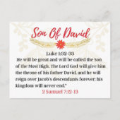 19日目。イエスの名前 |ダビデの降臨の息子 ポストカード (裏面)