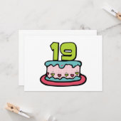 19歳お誕生日ケーキ カード (正面/裏面インサイチュ)