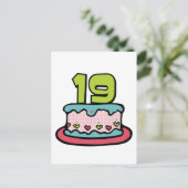19歳お誕生日ケーキ ポストカード (スタンド正面)