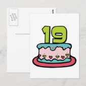 19歳お誕生日ケーキ ポストカード (正面/裏面)