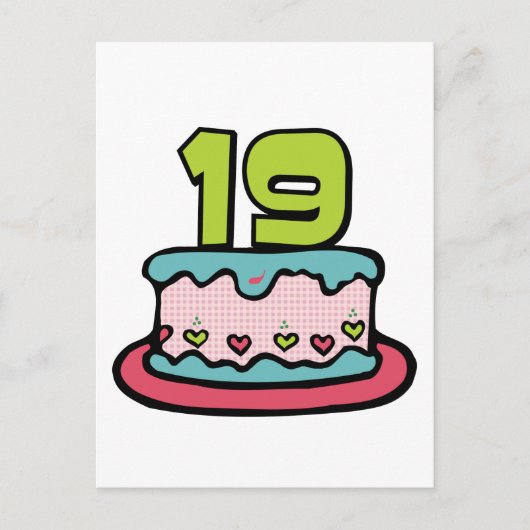 19歳お誕生日ケーキ ポストカード (正面)