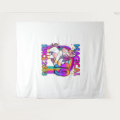 19歳のユニコーンがフロッシングする19歳の誕生日ガールU タペストリー (正面(横))